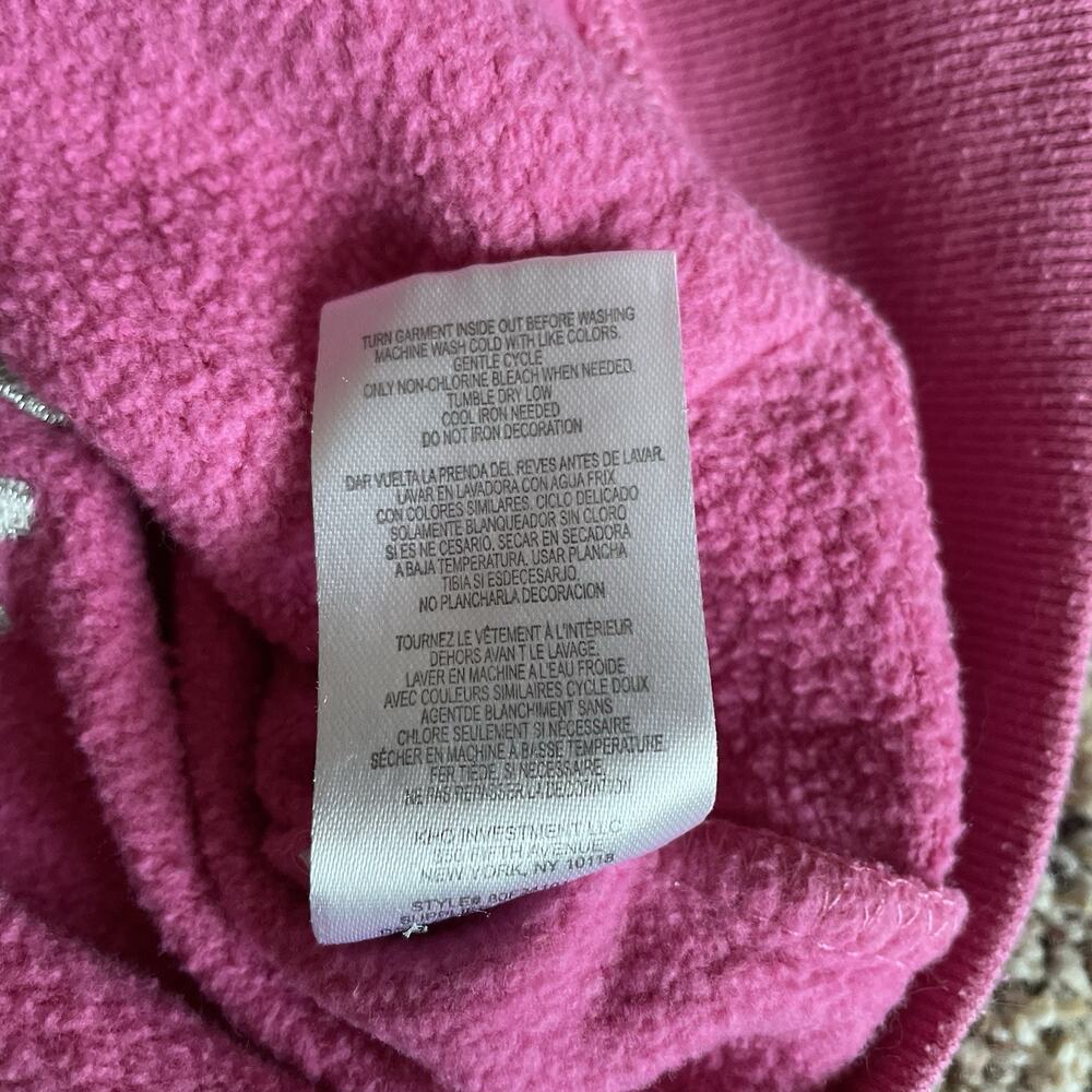 Juicy Couture Kids’ Pink Zip Up Hoodie Spellout Fuzzy Hood Size 6 Embroidered - Picture 14 of 15